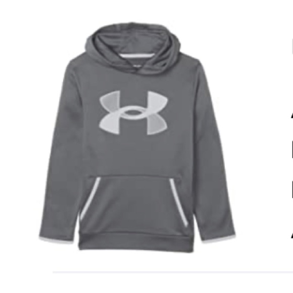 NWOT Boy’s Under Armour Fleece Hoodie Size Large Color Pitch Gray/Mod Gray